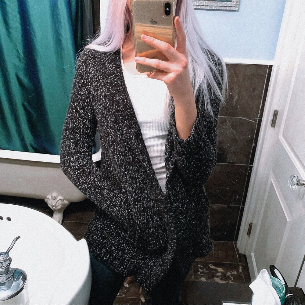 EDDIE BAUER | Lounge Black Open Front Cardigan